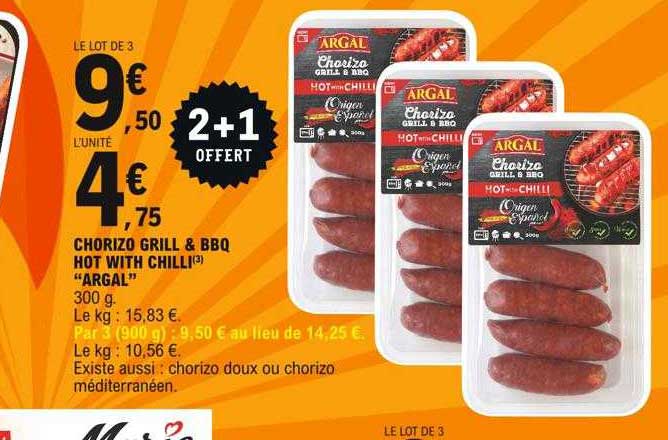 chorizo grill & bbq hot with chilli "argal"