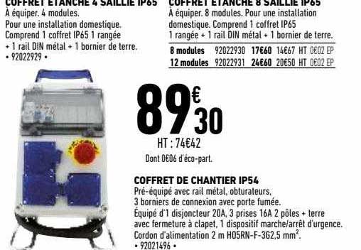 coffret de chantier ip54
