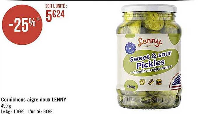 cornichons aigre doux lenny