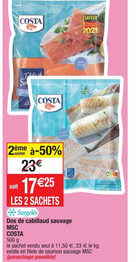 Dos De Cabillaud Sauvage Msc Costa