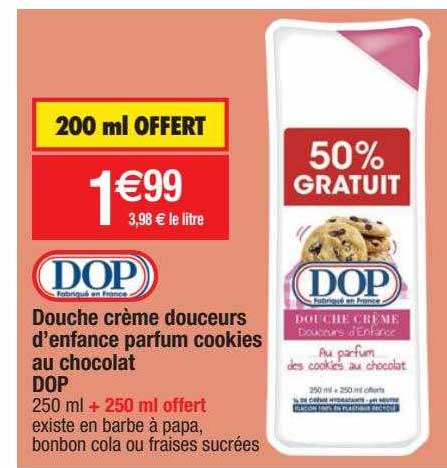 douche crème douceurs d'enfance parfum cookies au chocolat dop