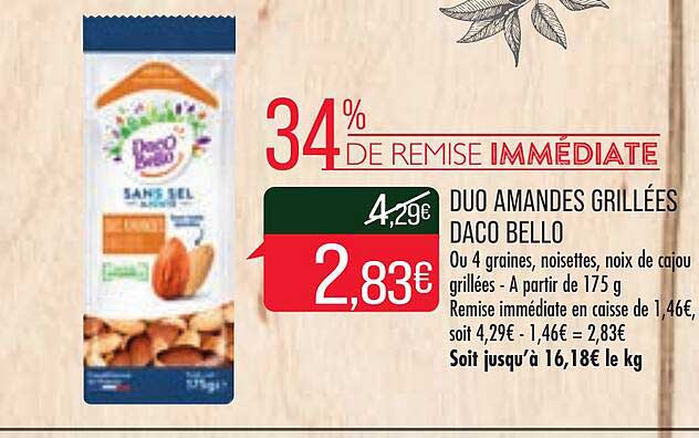 duo amandes grillées daco bello