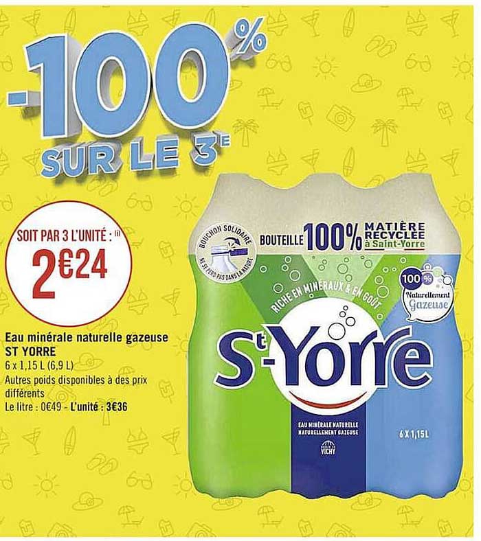 Eau Minérale Naturelle Gazeuse St Yorré