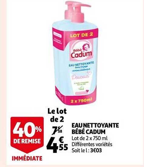 Eau Nettoyante Bébé Cadum