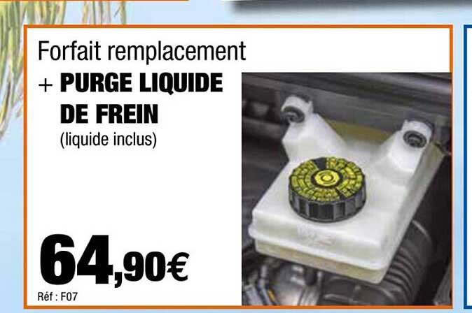 forfait remplacement + purge liquide de frein
