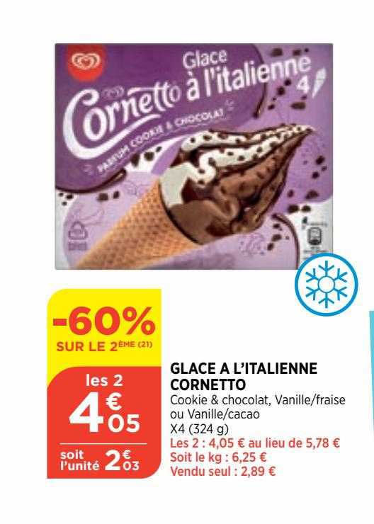 glace à l'italienne cornetto
