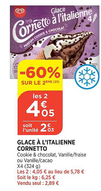 Glace à L'italienne Cornetto