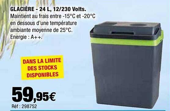 glacière - 24l, 12-230 volts