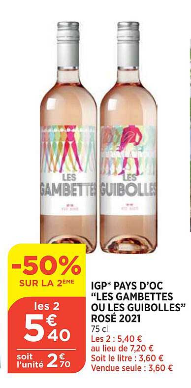 igp pays d'oc "les gambettes ou les guibolles" rosé 2021