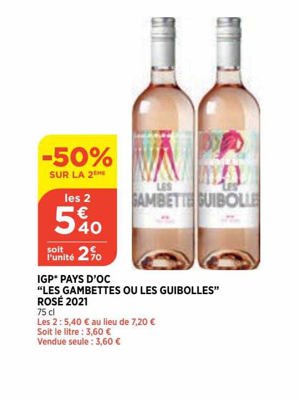 igp pays d'oc "les gambettes ou les guibolles" rosé 2021