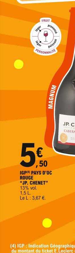 igp pays d'oc rouge "jp. chenet"