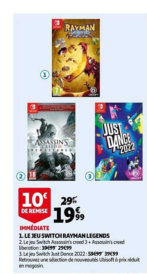 le jeu switch rayman legends
