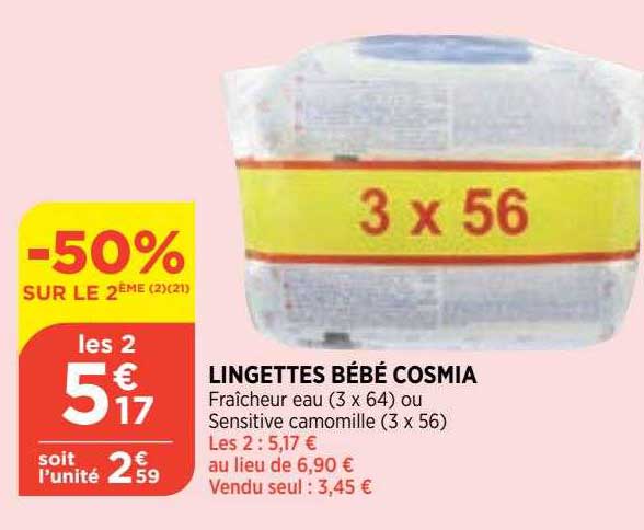 Lingettes Bébé Cosmia