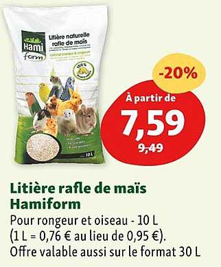 litière rafle de maïs hamiform