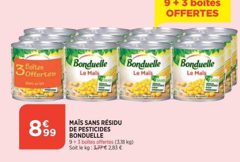 maïs sans résidu de pesticides bonduelle
