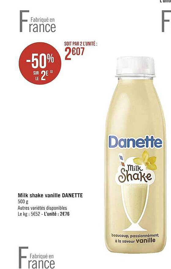 milk shake vanille danette
