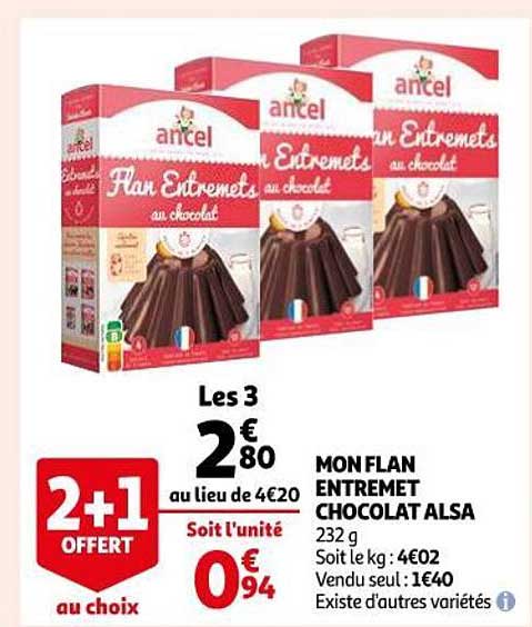 mon flan entremet chocolat alsa