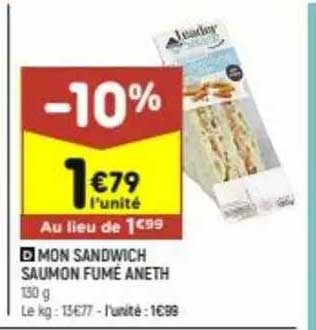 mon sandwich saumon fumé aneth