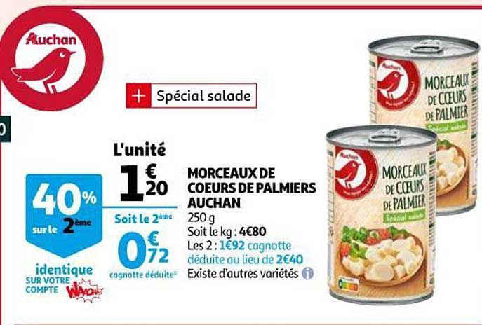 Morceaux De Cœurs De Palmiers Auchan