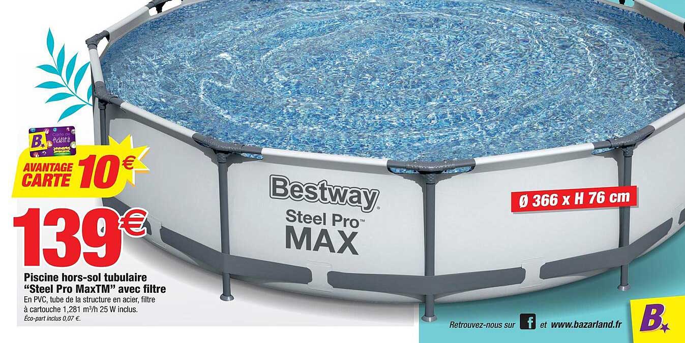 piscine hors-sol tubulaire "steel pro maxtm" avec filtre