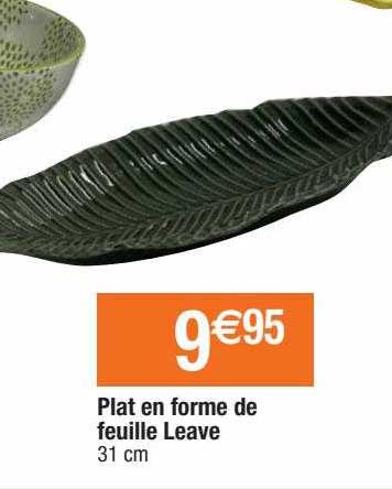 plat en forme de feuille leave