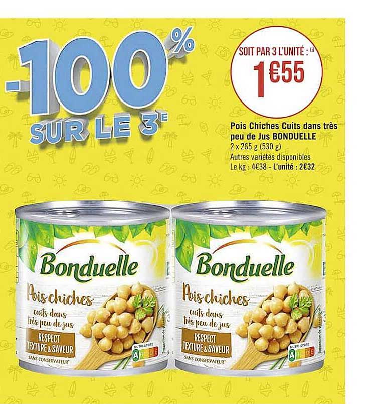 pois chiches cuits dans très peu de jus bonduelle