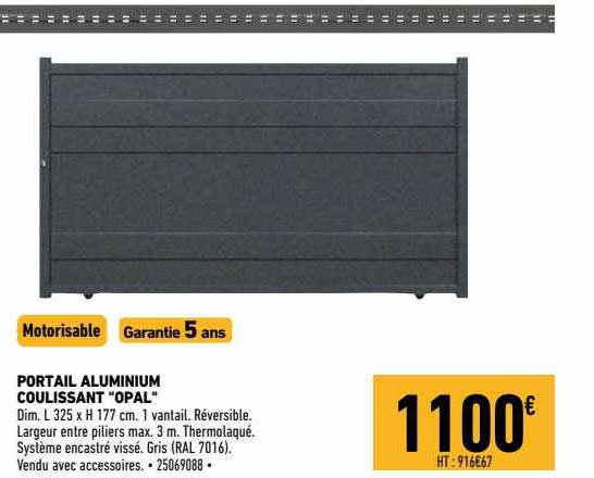 portail aluminium coulissant "opal"