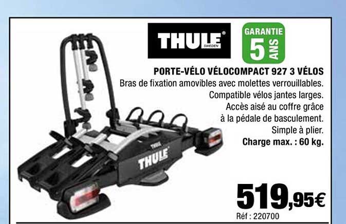 porte-vélo vélocompact 927 3 vélos thule