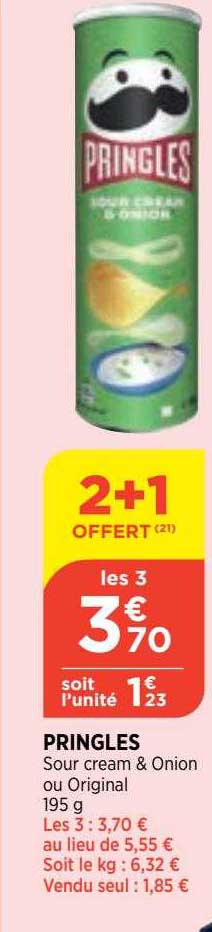 pringles sour cream & onion ou original