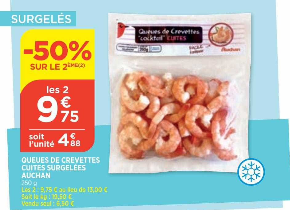 Queues De Crevettes Cuites Surgelées Auchan