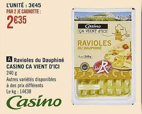 ravioles du dauphiné casino ca vient d'ici