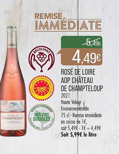 rosé de loire aop château de champteloup