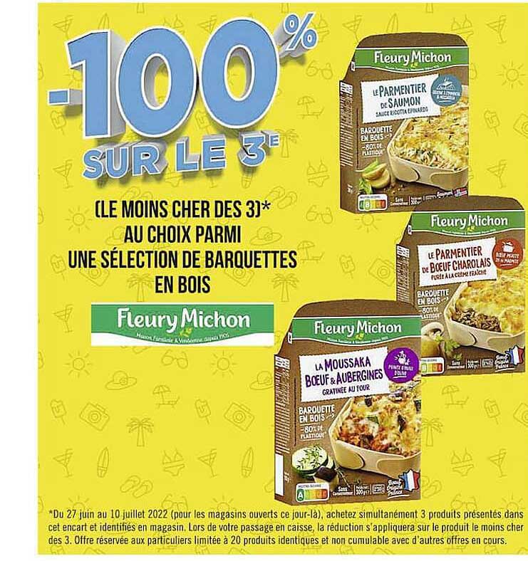 sélection de barquettes en bois fleury michon