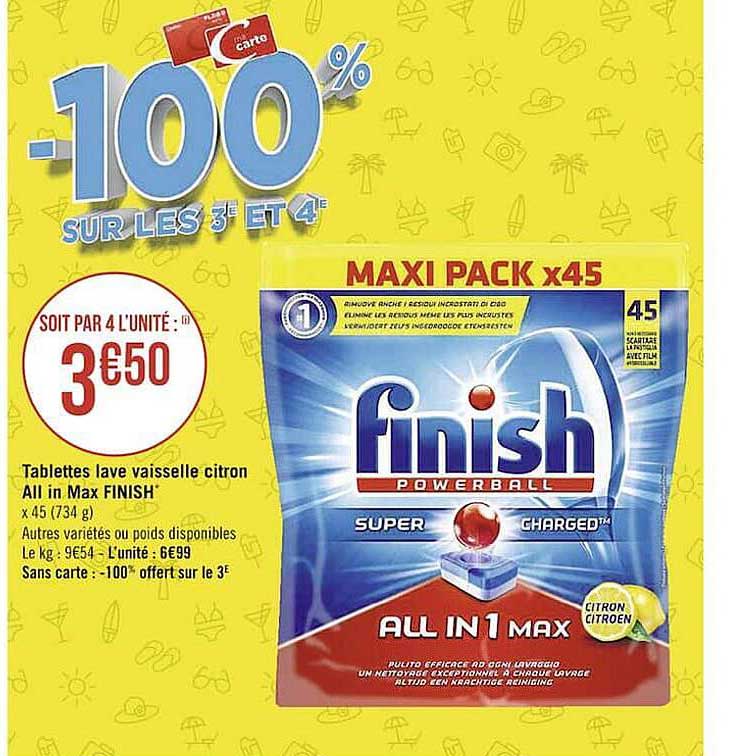 tablettes lave vaisselle citron all in max finish