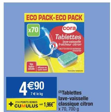 tablettes lave-vaisselle classique citron