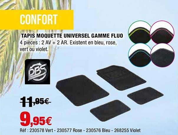 tapis moquette universel gamme fluo