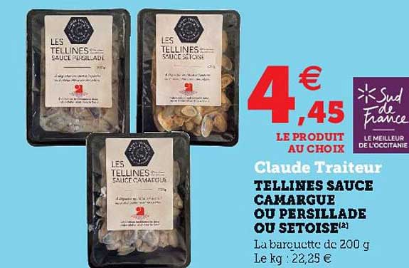 Tellines Sauce Camargue Ou Persillade Ou Sétoise