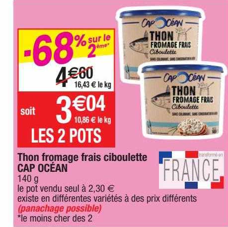 Thon Fromage Frais Ciboulette Cap Océan