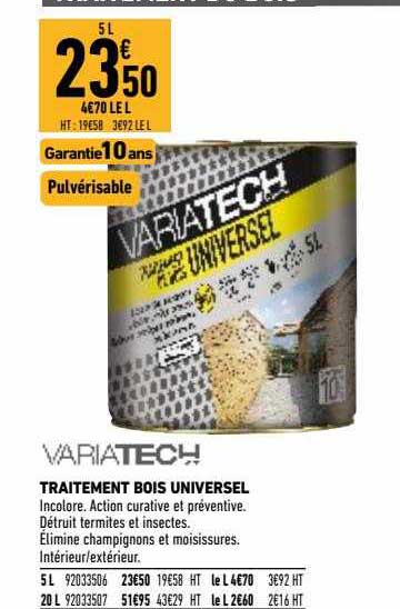 Traitement Bois Universel Variatech