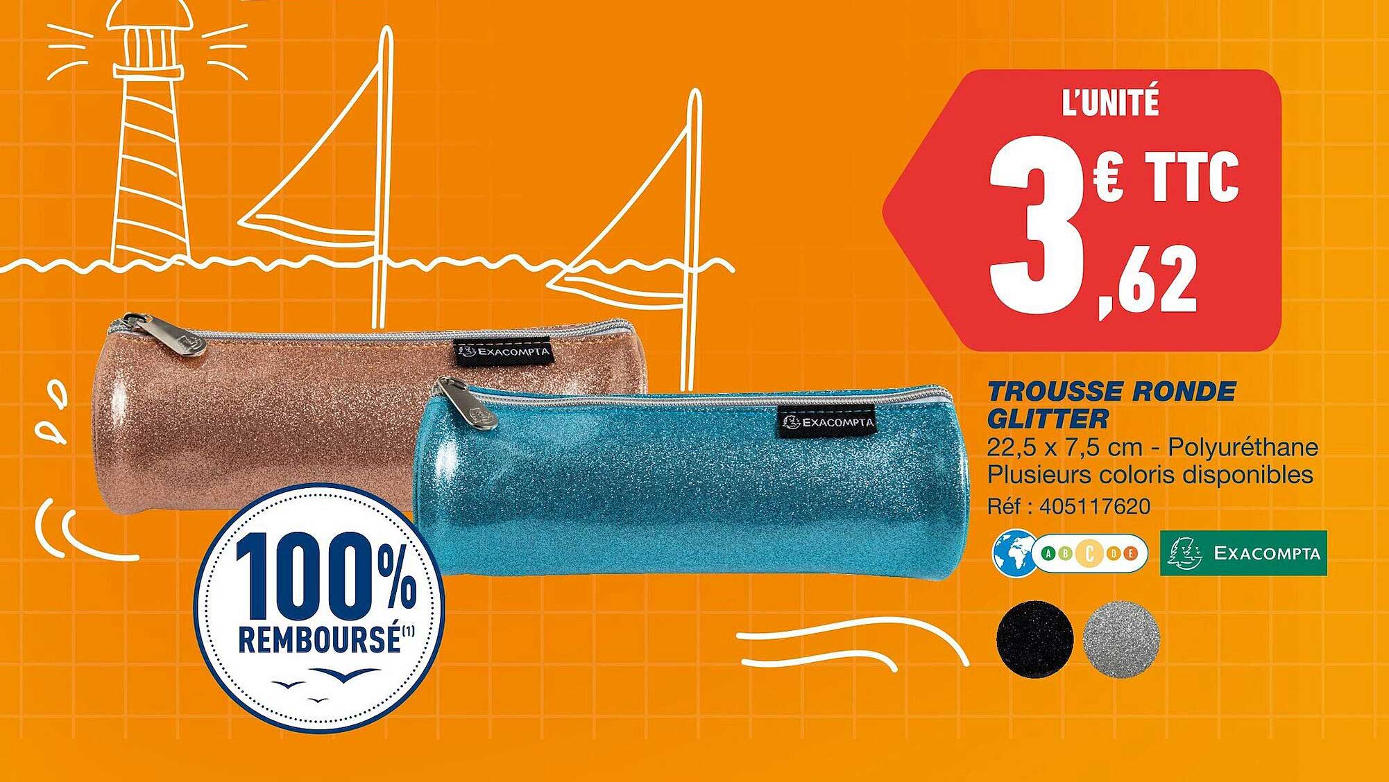 trousse ronde glitter