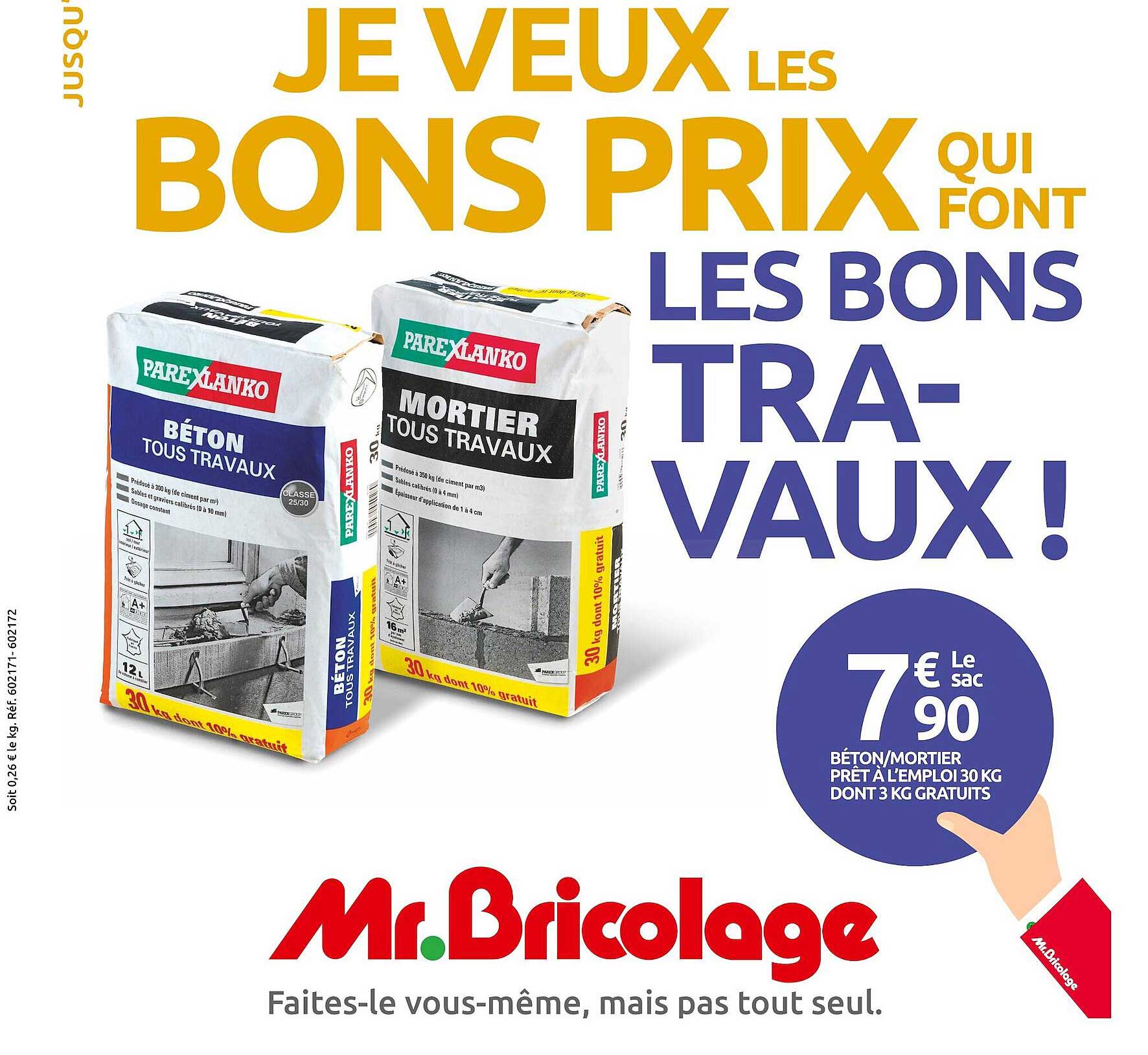 béton-mortier prêt à l'emploi 30 kg parexlanko