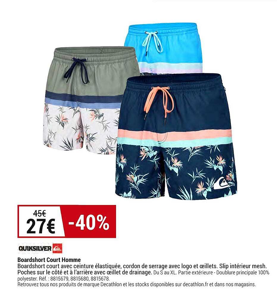 boardshort court homme quiksilver