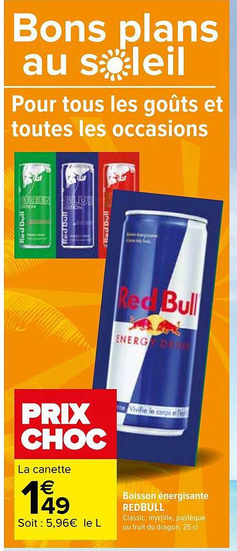boisson énergisante red bull