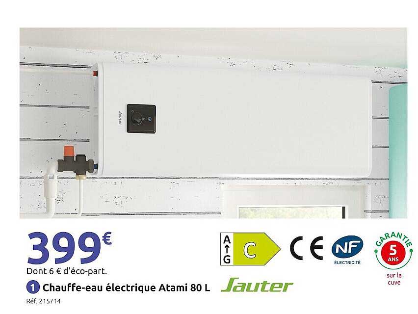 chauffe-eau électrique atami 80l sauter