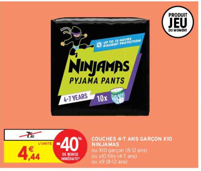 couches 4-7 ans garçon x 10 ninjamas