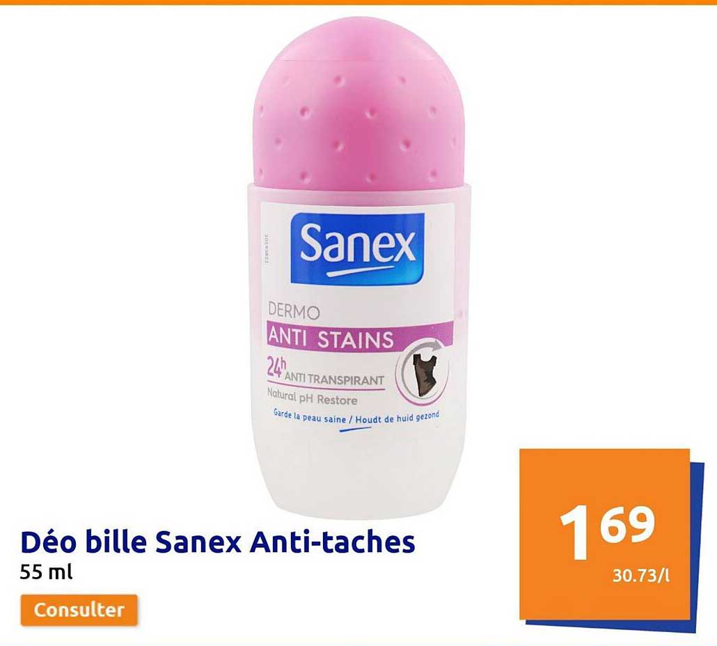 déo bille sanex anti-taches