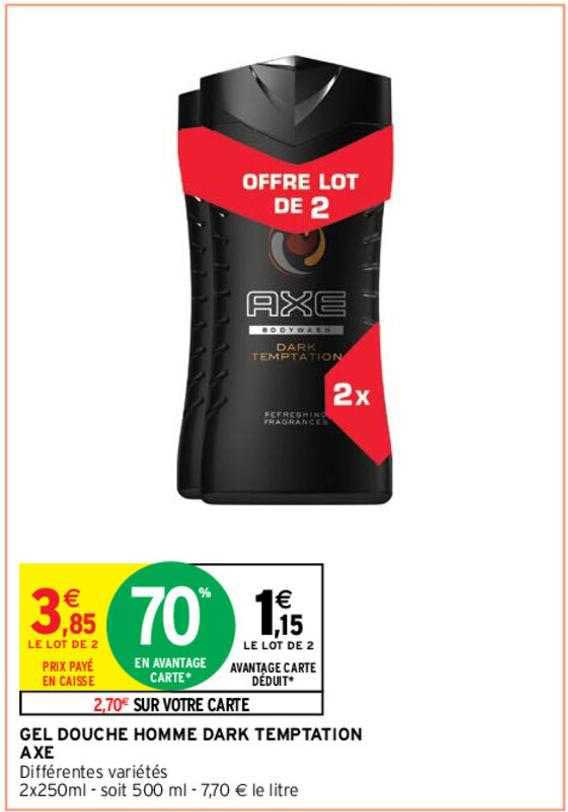 gel douche homme dark temptation axe