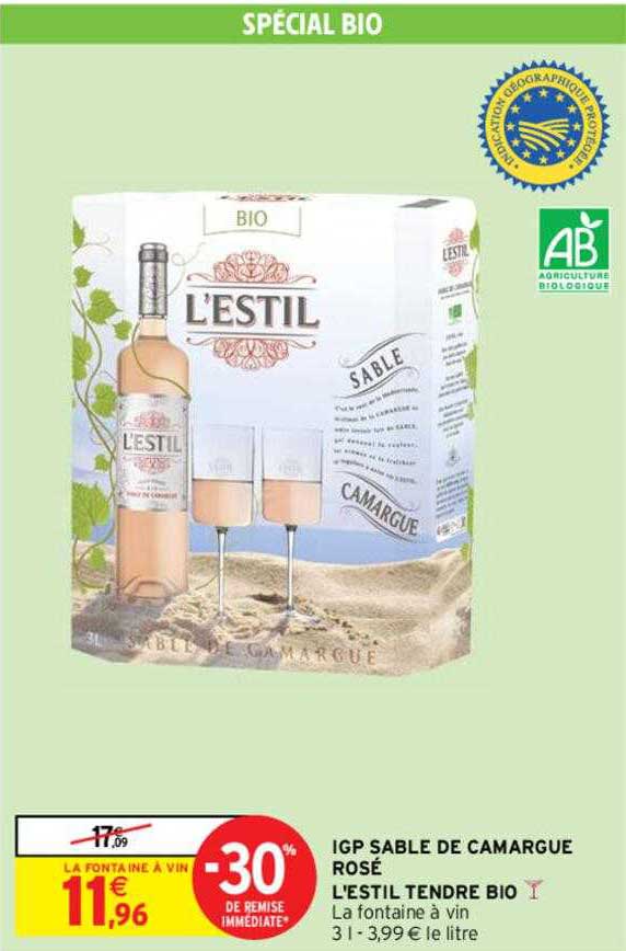 Igp Sable De Camargue Rosé L'estil Tendre Bio