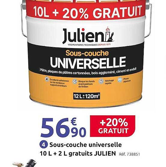 sous-couche universelle 10l + 2l gratuits julien