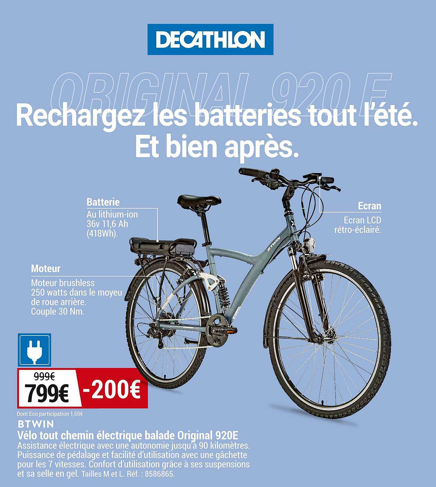 vélo tout chemin électrique balade original 920e btwin